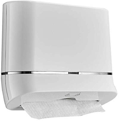 XMCF Gewerbliche Papierhandtuchspender Kommerzielle Papierhandtuchspender mit Lock, Wand- Handtuchspender, Bowle Freie Gewebe-Zufuhr for Heim Badezimmer Küche Papierhandtücher Spender (Color : White)