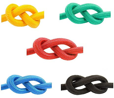 ELASTIC BUNGEE ROPE SHOCK CORD TIE DOWN WHITE BLACK VARIOUS LENGTH / THICKNESS 4mm 5mm 6mm 8mm 10mm 12mm Red Green Blue Black White (4mm, Yellow, 1)