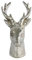 CHICCIE Hirschkopf Silber 13cm - Hirsch Dekoration Dekofigur Weihnachtsdeko