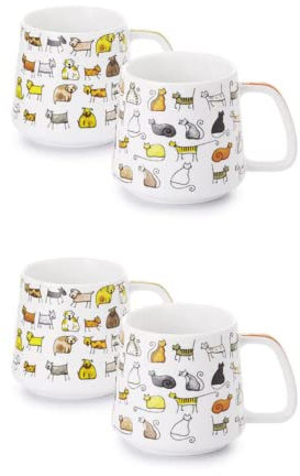 Cha Cult 2 S NEU teemando® Becher Dodo & Bodo Porzellan, 2-fach sortiert 0,35 l = 4 Becher