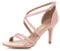 AJVANI Mid high heel strappy crossover wedding sandals shoes size 5 38