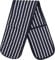 Double Oven Gloves Butcher Quilted Stripe Heat Resistant Oven Mitts Pot Holder Heat Resistant Mitt 100% Cotton For Baking and Cooking Navy Oven Gloves