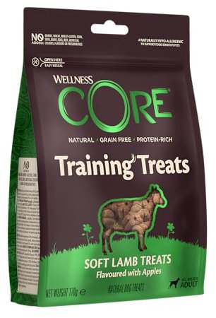 Wellness CORE Training Treats Lamm & Apfel, 170 g, sanfte Hundeleckerli, ohne Zuckerzusatz, getreidefrei, mit hohem Fleischanteil, perfekt fürs Training
