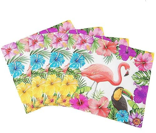 Flamant Serviette Papier 2 Plis (33 x 33 cm) I Lot de 20 I Serviette de Table Papier Idéal pour les Anniversaires, les Fêtes Patronales, les Garden Parties, les Fêtes de Famille