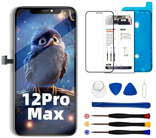 SIMDOG for iPhone 12 Pro Max Screen Replacement Kit 6.7 inch, Full HD LCD Display 3D Touch Screen Digitizer Full Assembly + Repair Tools + Screen Protector
