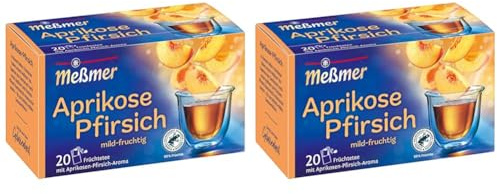Meßmer Aprikose-Pfirsich | 20 Teebeutel | Vegan | Glutenfrei | Laktosefrei (Packung mit 2)