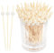 Cocktail Sticks for Food 150 PCS 4.7 Inch White Pearl Cocktail Picks Bamboo Sticks Toothpicks for Food Cocktail Picks for Appetizers Bamboo Tooth Picks for Party Decorations Burgers Charcuterie Cups