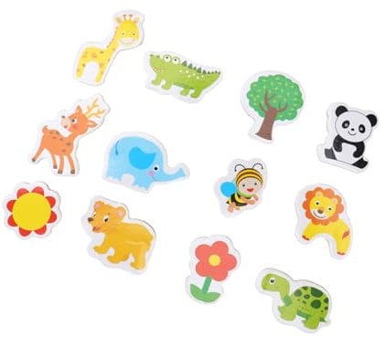 VINTORKY 64pcs Cartoon Magnets Fridge Magnets Refrigerator Magnets Animal Puzzle Child