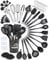 Czemo Utensili Cucina Silicone 44 Pezzi Set Mestoli Cucina Silicone Resistente al Calore Antiaderenti Utensili da Cucina con Secchio Portaoggetti, Lavabile In Lavastoviglie