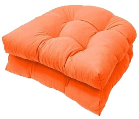 GYYFQH Stuhlkissen 2er Set, Sessel Kissen Zurück Sitzkissen Pad 48x48 cm, Sitzpolster Für Outdoor Geeignet, Outdoor Gartenstuhlkissen，Wasserdichtes Stuhlkissen(orange)