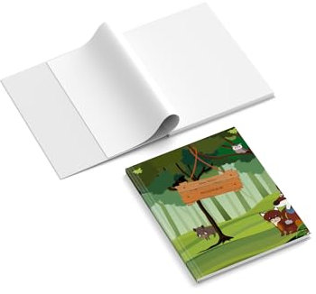Poesiealbum personalisiert mit Name | Abenteuer im Wald | 148 x 210 mm | Hardcover | Papier 100 g/m² | Blanko Innenseiten | Freundebuch | Erinnerungsbuch