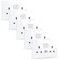 JIMEIDA 5 Pack White Double Switched Socket 20W Fast Charging 13 Amp with USB A and USB C Charging Ports Crystal Glass Panel Wall Outlet,250V