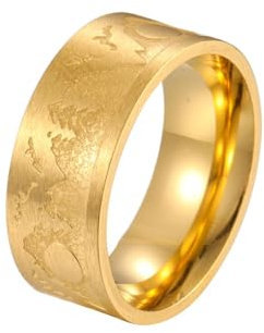 SiVaji Ring Ringe Damen Bijouterie Herren Berge Natur Ring Wald Retro Party Geometrisch Einfach Hochzeit Männer Frauen Punk Zahl 9 Gold