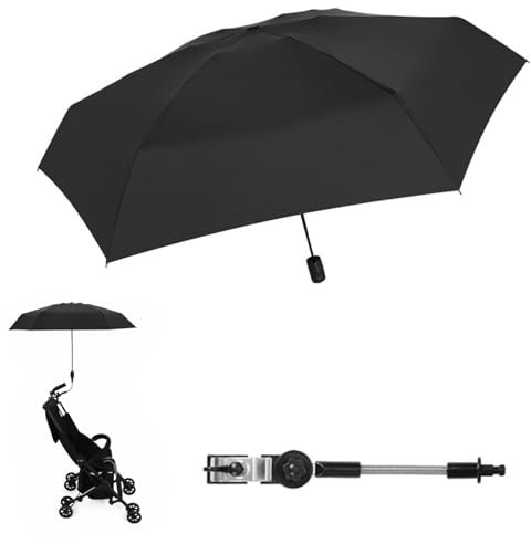 Sombrilla Carrito Bebe Parasol Carrito Bebe con Protección UV50+ Sombrilla Carro Bebe Parasol Carro Bebe Diámetro 90CM Sombrilla Cochecito Bebe Universal con Abrazadera de Fijación para Buggy