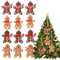 12 Stück Weihnachtsbaumschmuck, Lebkuchenmann Anhänger, Lebkuchenfiguren Zuckerstangen Deko Anhänger, Christbaumschmuck Lebkuchen, Traditioneller Ingwer Mann Zum Aufhängen für Weihnachtsbaumdekoration