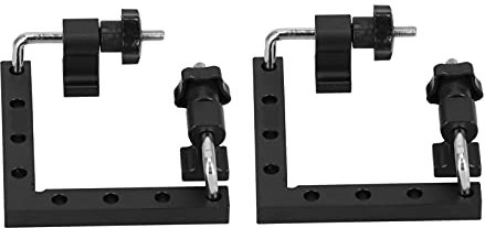 Pinces d'Angle pour le Travail du Bois, Pinces d'Angle Pinces à Angle Droit de 90 Degrés Pince Fixe d'épissure Noire 2 Pièces Carrés de Positionnement à 90 Degrés Pinces de