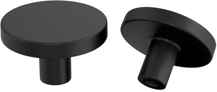 Goldenwarm 5Pack Black Knobs Black Cupboard Knobs Round Single Hole Kitchen Handles Aluminum Alloy