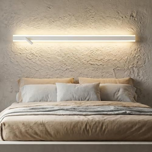 niuniaj Applique Murale Intérieure,22W Lampe Murale Blance 100CM | 3 Températures de Couleur,Lampe de Lecture Réglable à 330°,Applique Murale LED Blance Moderne pour Chambre,Salon,Couloir