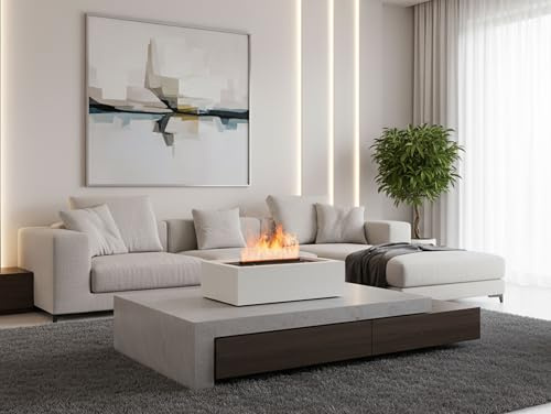 Chimenea Decorativa con Llama simulada de sobremesa con Cuerpo en MDF FIRECOOL Table W Purline