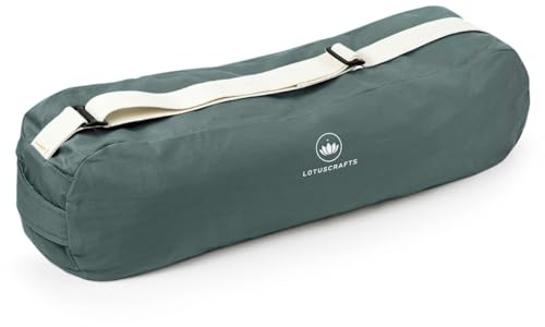 Lotuscrafts® Yogatasche PUNE aus Bio-Baumwolle, Fair & Ökologisch, Ideale Yoga Tasche für Yogamatte und Zubehör, Yogamattentasche mit Extra Fach, 72 cm x 18 x 15 cm