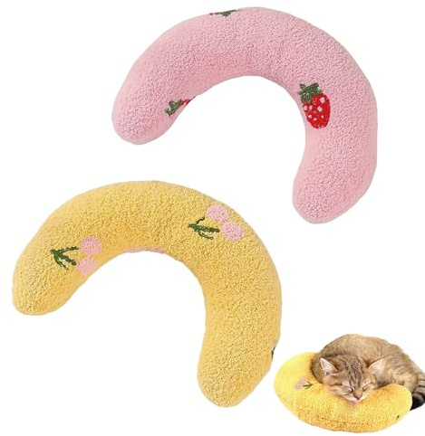UZYXC 2 Cuscini Rilassanti per Gatti con Valeriana, Cuscino in Peluche con Erba Gatta, Aiuta a Ridurre l'Ansia e a Dormire Meglio, Morbido e Lavabile, Colori Vivaci