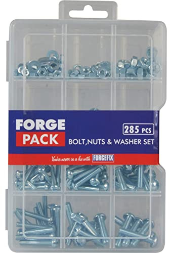 ForgePack Bolts w/Nuts & Washers | Assorted | Zinc Plated | Pack 285
