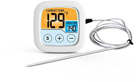 TFA-Dostmann 14.1509 Termometri da Cucina Grigliate Digitale e termometro di frittura con Touch Screen a Colori, Bianco