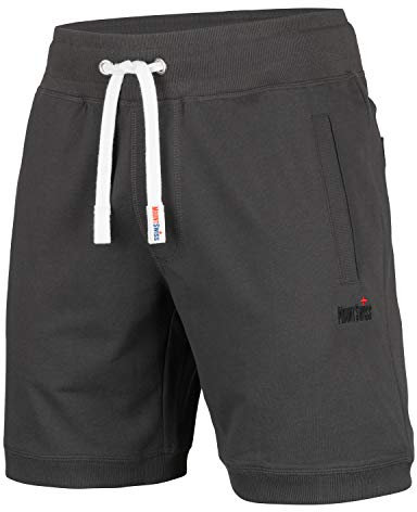 Mount Swiss Kurze Freizeithose Herren Luca I Kurze Sweatpants Herren mit Taschen und Tunnelzug I Kurze Hose für Heim und Hobby I Bequeme Sport Shorts Farbe: anthrazit, Gr. XL