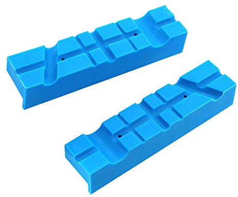 Fenteer 2-teiliges Set Schutzbacken für Schraubstock weich 140mm mit magnetischer Rückseite, Blau