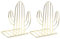 Mentin 1 Paire Serre-Livres en Métal Cactus En Forme, Support De Stockage De Bureau Livres, Fournitures De Bureau à Domicile (Or)