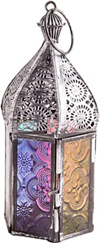 Berk Orientalisches Licht 1001 Nacht L-10 bezaubernd aus Antikem Eisen und Buntglas handgeschmiedet