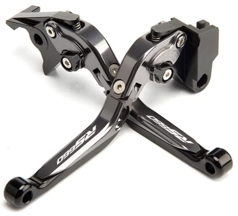 ESPEEDMTC Für Aprilia RS 660 2021-2024 Modifizierte CNC Aluminiumlegierung Länge Einstellbare Faltbare Bremskupplung Hebel Zubehör (Grau)