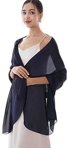RIIQIICHY Stola Damen Festlich für Abendkleid Hochzeit Blau Schal Tücher Schultertuch Sommer