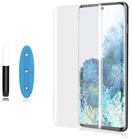 fonefunshop Glass Screen Protector Compatible With Samsung S23 Ultra Full UV Glue