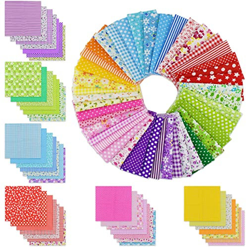 42 Stück 24,8 x 24,8 cm Baumwollstoff Nähen Patchwork Quadraten Quilten Bündel verschiedene Muster Tücher zum Nähen DIY Kunst Arbeit Zubehör Scrapbooking Quilten