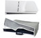 SAMTN Cover per PS5 slim, custodia per console di gioco, protezioni della pelle per PS5 slim Disc&Digital Console (Grigio orizzontale)