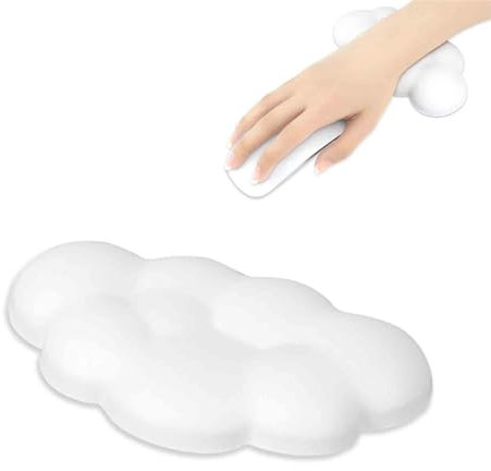 beidaiby Cloud Wrist Rest,Memory Foam Cloud Mouse Pad,Non-slip Desk Wrist Support,Ergonomic Laptop Wrist Support,Computer Keyboard Support Pad for Office Workers,Gamers,Writers,Students(White)
