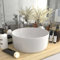 FOZICV LuxuriöSes Waschbecken Rund Matt Weiß 40x40x15 cm Keramik Washbasin Aufsatzwaschbecken Rund Spülbecken Rund Badezimmer Waschbecken Aufsatzwaschtisch Badmöbel Bathroom Sink