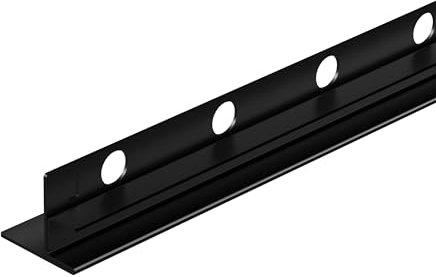 BALNEO Bande de Douche Inox - Découpable à Souhait - Profil Incliné Profil en Coin Bande de Douche Inox - Découpable pour la Cabine de Douche - Facile à Nettoyer - Sûr - Gauche - 1,1x170x3 cm - Noir