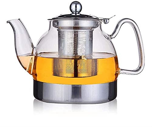 Théière en verre résistant à la chaleur avec filtre en acier inoxydable, théière à fleurs, cuisinière à gaz, bouilloire à Induction