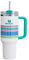 Stanley Quencher H2.0 FlowState Trinkbecher, vakuumisoliert, aus Edelstahl mit Deckel und Trinkhalm, für Wasser, Eistee oder Kaffee, kariert (Summer Plaid), 1,2 l