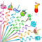 Paille Plastique Reutilisable avec 2 Brosses, Paille Enfant Animaux Marins, Montgolfière Bouclées Pailles à Boire pour Fête, Mariage, Anniversaire, Réunion, Fête Hawaïenne (8 Pièces Plage d'été)