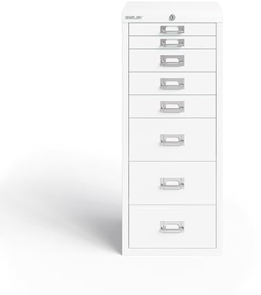 BISLEY MultiDrawer, LA298, DIN A4, 8 Schubladen (2 + 3 + 3 Schubladen), 696 verkehrsweiß, Metall