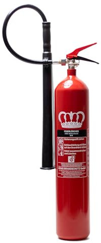 König Feuerlöscher CO2 | 5 KG | Geeignet für die Brandklassen - B | Zertifiziert nach DIN EN3 | 5 LE | Vielseitig einsetzbar | inkl. Wandhalterung & Instandhaltungsnachweis