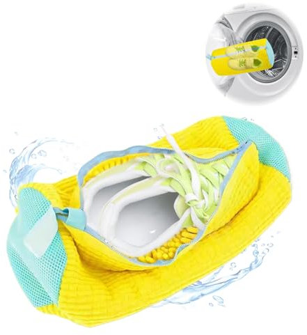 Allony Bolsa Zapatos Lavadora Con Traercremallera, Bolsa Para Lavar Zapatillas en Lavadora, Protector De Zapatillas y Lavadora, Reutilizable y Duradero