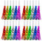 BaiJ 24 Matasuegras para Fiestas - Trompetas Vuvuzela de Plástico con 6 Colores Brillantes para Cumpleaños/Carnaval/Navidad - Silbato para Niños, Trompetas de Fiesta para Adultos y Infantiles