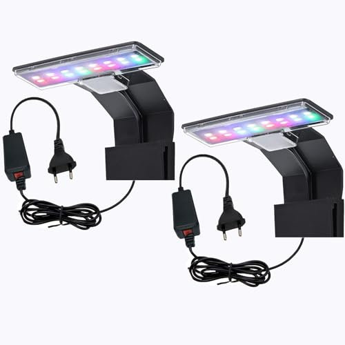 GERUI Aquarium Beleuchtung Aquarium Led Lampe, 3 Farben Licht Aquarium Licht Led Aquarium LED Beleuchtung 220V 6W Nano Aquarium Beleuchtung für Wasserpflanzen undFische (2)