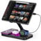 Jubor 4 in 1 Wireless Charging Station for iPhone, Adjustable Desk Tablet Stand with LED Night Light, Foldable Table iPad Holder for iPad Pro Air Mini, 4-15.6 Tablet Phones