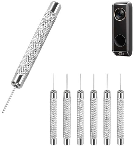 6 Pack Doorbell Removal Tool Pin – Ring Doorbell Backplate Key, Anti-slip Handle Sim Card Removal Tool, Metal Sim Card Ejector Pin for iPhone, Android, Adjustable Watch Band Link Remover Tool