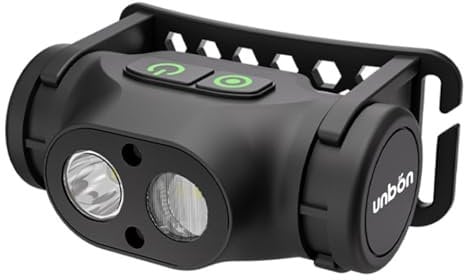 UNBON Torcia Frontale LED Ricaricabile, Lampada Frontale LED Ricaricabile USB C Potente con 6 Modalità, Sensore di Movimento e Base Magnetica, IPX4 Impermeabile Luce Torcia da Testa per Trekking Pesca